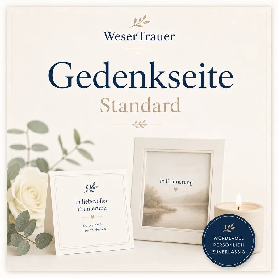 Beispiel für eine Gedenkseite auf WeserTrauer